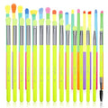 Docolor 15Pcs Neon Eye Makeup Brushes Set + 16Pcs Colorful Eyeshadow Makeup Brush Set Professional Makeup Brushes Eye Shadow Concealer Eyebrow Eyelash Eye Liners Blending Make Up Brushes Set
