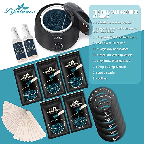 Lifestance L2 Digital Wax Warmer Hair Removal Kit + 1LB Chamomile Wax Beads