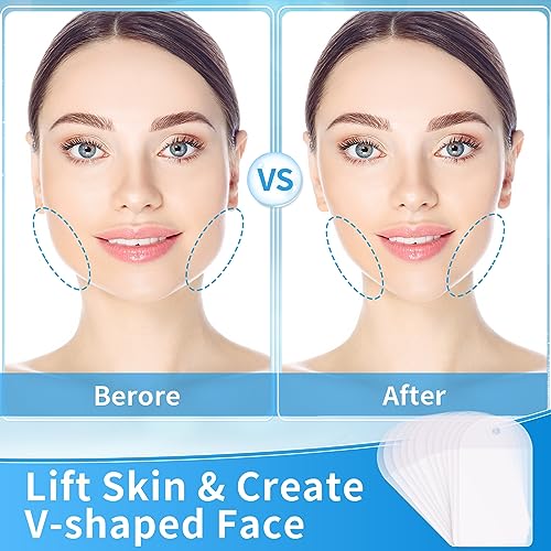 Neck Tape Lifting Invisible,Face Tape Lifting Invisible 100PCS Face Lift Tapes and Bands with 8 Strings Facelift Tape for Face,Neck Tape Lift Turkey for Sagging Skin Double Chin Jowls Eyes Wrinkles