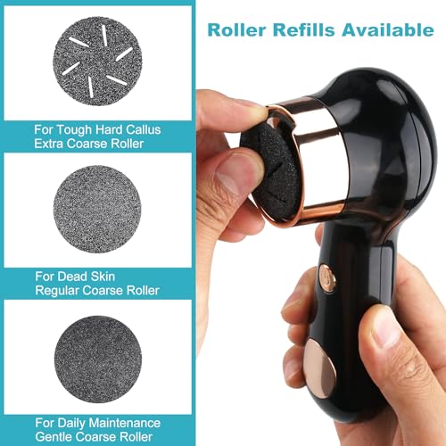 Electric Foot Callus Removers for Feet - Rechargeable Waterproof Portable Electronic Foot File Pedicure Tools for Cracked Heels Dead Skin£¨Blue & Black£©