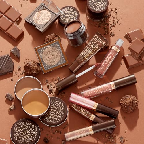 Eveline Cosmetics CHOCO GLAMOUR MONO EYESHADOW N01 MOON SPARKLE. Luxuary, highly shimmering EYESHADOW for wet or dry applications., pink