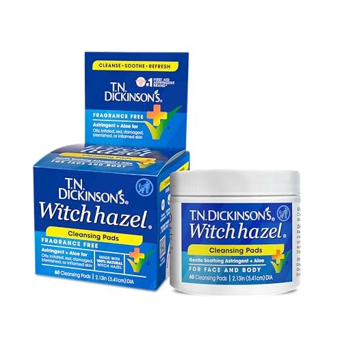 T.N. Dickinson's Witch Hazel Cleansing Pads, 60 Count (Pack of 2)