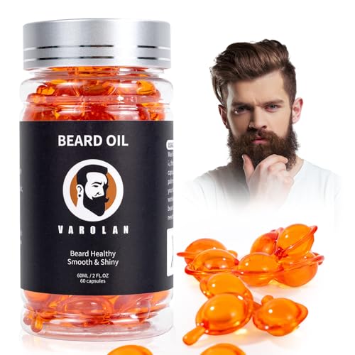 Beard Oil Capsules for Men,Natural Cedarwood Mens Beard Oil,Naturally Derived Conditioner with Argan Oil,Grapeseed Oil,Jojoba Oil and Vitamin E for Softening and Moisturizing Beard