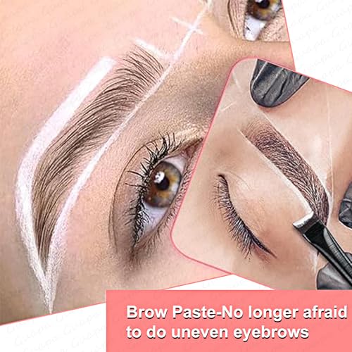 20g White Brow Mapping Paste£¬ Brow Contour Paste Brow Lip Shape Position Tool, 2pcs Eyebrow Brush Kit, Mapping Tool for Sketching Contouring the Eyebrow and Lip (Pink Tin Kit)