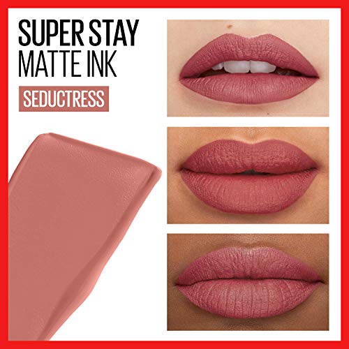 MAYBELLINE Super Stay Matte Ink Liquid Lipstick Makeup Long Lasting High Impact Color Up to 16H Wear Amazonian Nude Brown & Seductress Light Rosey Nude
