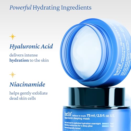 belif Vitamin E Jelly Overnight Mask ? Hydrating & Plumping Face Moisturizer with Red Algae & Jojoba Oil, Deep Repair for Glass Skin, Korean Sleeping Mask for Intense Hydration & Radiance, 2.53 fl oz