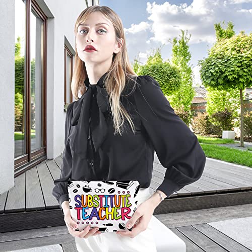 WCGXKO Teacher Gift Substitute Teacher Zipper Pouch Makeup Bag (SUBSTITUTE)