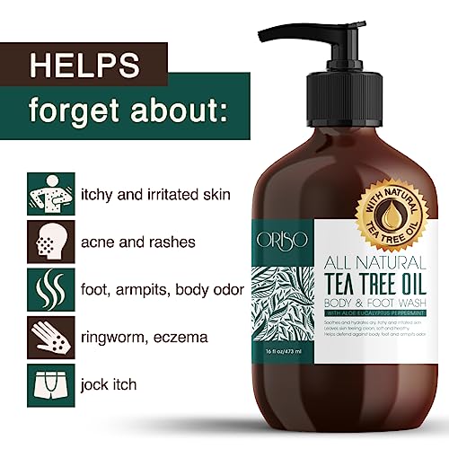 Tea Tree Oil Body Wash and Aloe Vera Gel with Organic Aloe Vera Cold Pressed bundle