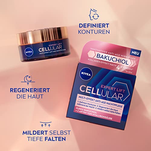 NIVEA Cellular Expert Lift Advanced Firming Day & Night Facial Cream Collection with Bakuchiol and Multi-Layer Hyaluronic Hydration for Mature Skin, Smoothing and Nourishing Anti-Age Duo, 2 ¡¿ 50 ml