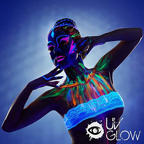 Blacklight Face and Body Paint 1.7oz - Set of 8 Tubes - Neon Fluorescent