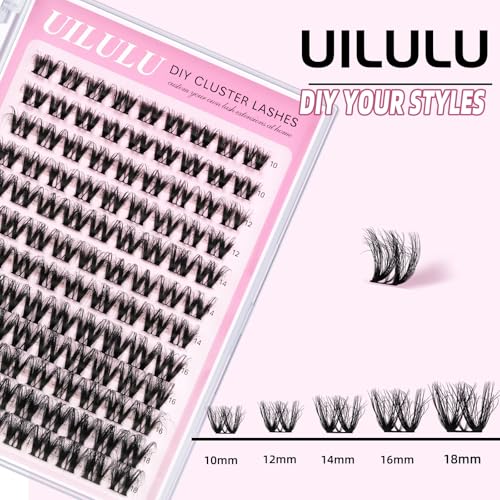 Lash Clusters D Curl Fluffy Clusters Lashes 0.07D 10-18 MIX 108 Eyelashes Individual Lashes DIY Lash Extensions at Home False Lashes Wide Band Natural Eye Lash Clusters