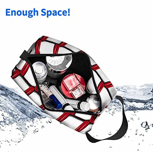 Mxocom Softball Small Makeup Bag for Purse Baseball Red Lace Over White Background Travel Cosmetic Bag Makeup Pouch Portable Versatile Zipper Pouch for Women