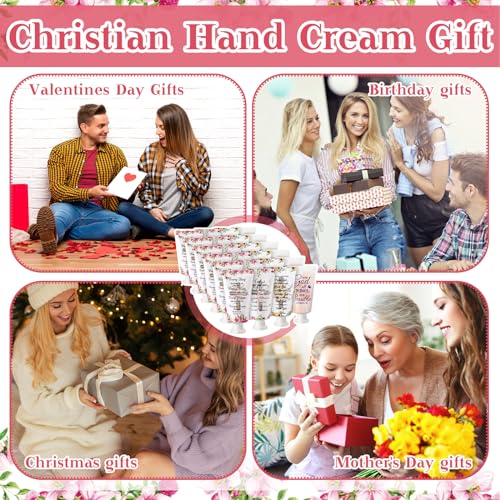100 Pcs Christian Hand Cream Bulk Gifts for Women Bible Verse Mini Hand Lotion Scripture Travel Lotion for Dry Cracked Christian Religious Gifts Bulk for Mom Women Teacher Wedding Favors (Cross Style)