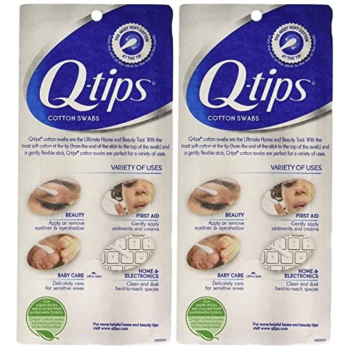 2 x Q-tips Cotton Swabs, 625 ct