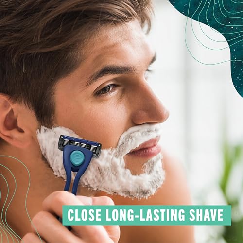 Preserve POPi Shave 5 Razor System Made with Recycled Ocean Plastic and 5-blade cartridge, Coral Pink, 1 Count