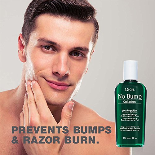 GIGI No Bump Solution - Ingrown Hair Treatment & Skin Smoothing for After Shave Waxing, Prevents Razor Bumps & Post-Waxing Irritation, 8 fl oz