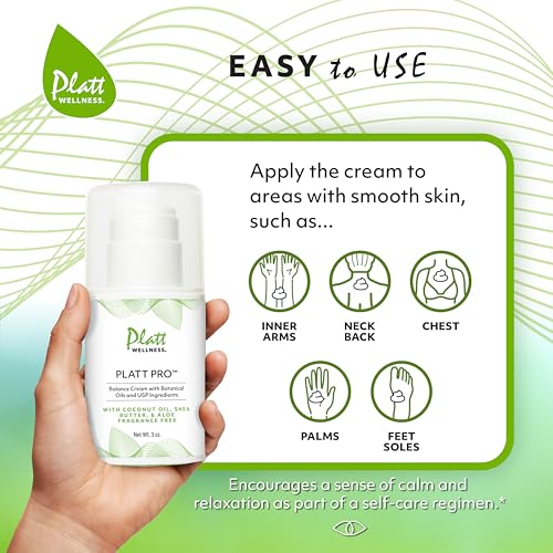 Platt Pro Balance Cream with Botanical Oils and USP Ingredients ? 5% Progesterone, Fragrance-Free, Non-GMO, 3 Ounce