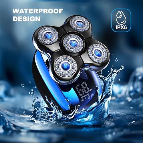 Blade & Stone¢ç Head Shaver for Men HS505-BB | Diamond-S-Blade¢ç | MIMO Net Technology for Superior Skin Comfort | 8500 RPM Durable Motor, USB-C Rechargeable - Big Blue