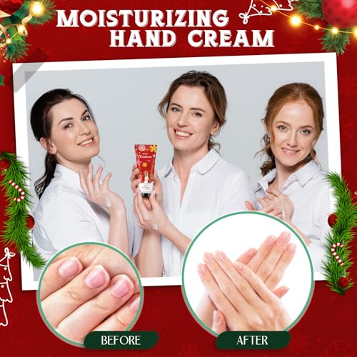 72 Set Christmas Hand Lotion Gift Bulk Christmas Hand Cream Travel Size Xmas Stocking Stuffers Holiday Mini Lotion with Organza Bag Greeting Card Party Supplies for Employee Coworkers Gifts
