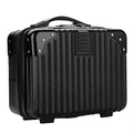 BSTKEY Portable Hard Shell Cosmetic Travel Case, Small Travel Hand Luggage with Elastic Band, Mini ABS Carrying Makeup Case Suitcase, Black