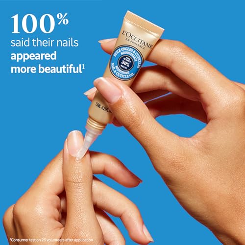 L'OCCITANE Shea Nail & Cuticle Oil, Nourishing Brush-On Moisture for Stronger & Healthier Nails, Hydrating Care for Manicures with Almond Oil, Vegan