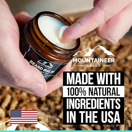 Mountaineer Brand All Natural Biotin Beard Growth Balm | Made in USA | Beard Conditoner and Softner | Moisturize and Hydate | 2 oz