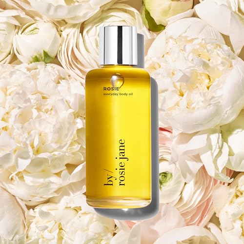 By Rosie Jane Everyday Body Oil (Rosie Fragrance) - Nude Musk & Sweet Rose Scented Body Care with Sunflower, Olive & Rosehip Seed Oil to Hydrate and Nourish Dry Skin (5 fl oz)