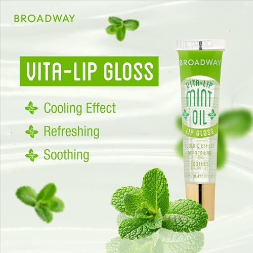 Ruby Kisses Broadway Vita-Lip Clear Lip Gloss (6 Pack Mint, Rosehip, Coconut Oil), Ultra-Hydrating & Soothing Formula with Vitamin Oils, High-Shine Non-Sticky Finish, Healing Lip Balm for Healthy Lips