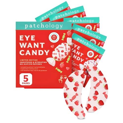 Patchology Eye Want Candy Under Eye Patches for Puffy Eyes, Dark Circles & Wrinkles ? Hydrating Eye Masks, Valentines Day Gifts for Her, Women & Teen Girls, Heart Galentines Gifts for Basket