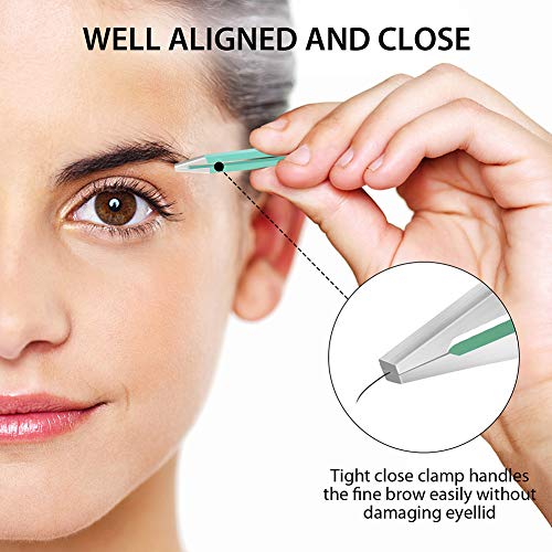 Tweezers Set - Professional Eyebrow Tweezer for Women Facial Hair - Great Precision Tweezers for Plucker, Splinter and Ingrown Hair Removal (3 Pack)