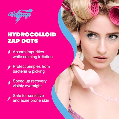 Voltage Pimple Patches for Face: Hydrocolloid Patch for Covering Zits, Blemishes, Protect Skin, and Accelerate Healing, 40 Count, Acne Patches