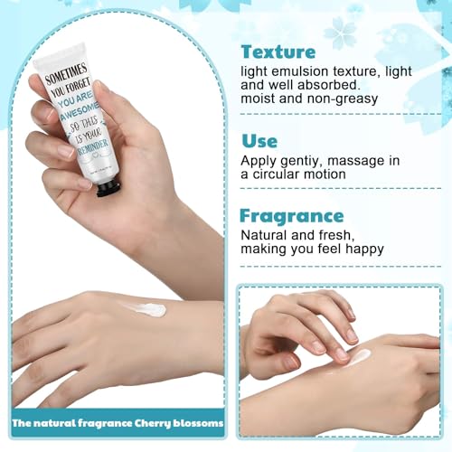 Loopeer 50 Pcs Sometimes You Forget You Are Awesome Gifts Bulk for Women Inspirational Hand Cream Gifts Mini Travel Size Moisturizing Hand Lotion for Teachers Employees Coworkers Birthday Party