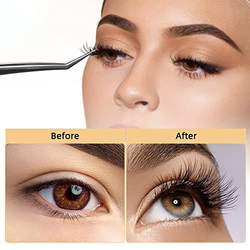QUEWEL Lash Clusters 240Pcs Individual Lashes 10D 0.10C Curl 11mm Length DIY Lash Extension Soft False Eyelashes Wispy Cluster Lashes Easy to Create Natural Look At Home(10D-0.10C-11mm)