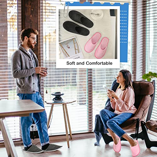 Zhehao 10 Pairs Disposable Slippers Washable House Slippers for Guests Bulk Women Men Spa Hotel Bath Slipper Soft Cotton Linen Non Slip Breathable for Indoor Travel Bedroom Party
