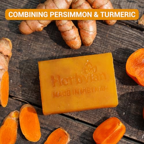 2 Pcs Vietnamese Persimmon Soap Bar with Turmeric, Natural Controls Body Odor, Deodorant Body Soap for Old People Smell Soap for Old People Smell, Soap For Face & Body with Orange Essential Oil