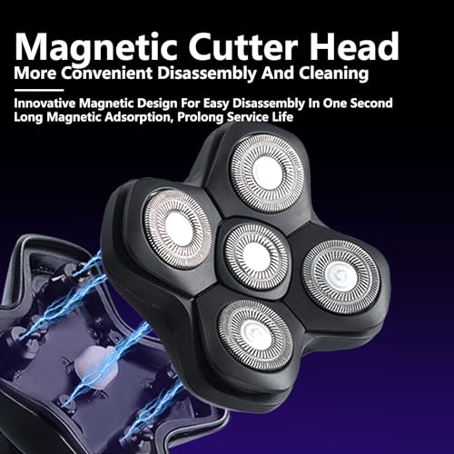 New Upgrade 5 Head Shaver Replacement Heads for Skull Shaver, Pitbull, Palm and Butterfly Kiss Shavers