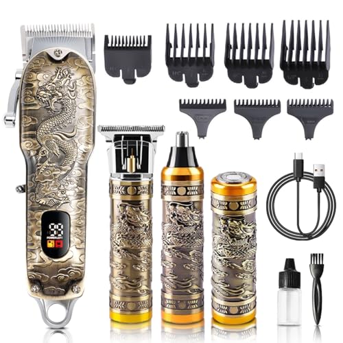 Mensure Hair Clippers for Men Professional Cordless Clippers and Trimmer Set 4 in 1 Mens Hair Clipper for Barber Kit