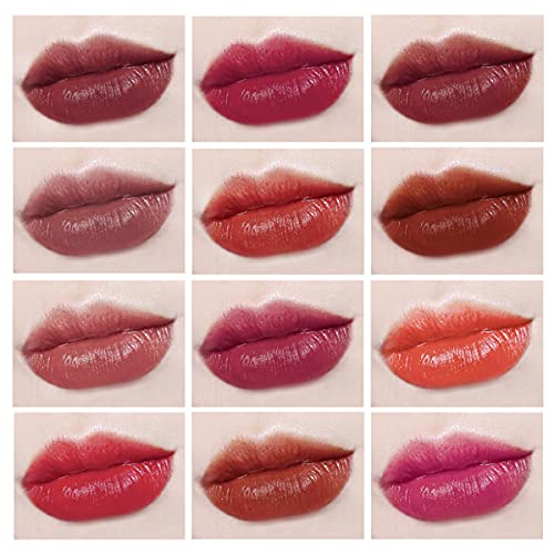KISSIO Lipstick Set 12 Colors,Mini Matte Lipstick,Pill Lipstick Set,Waterproof Long Lasting Mini Capsules Lipstick,Travel Friendly,Cruelty Free,2.33 Oz