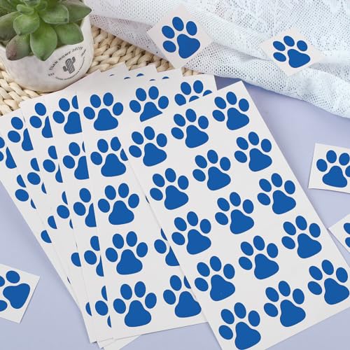 Harloon 20 Sheets 300 Pcs Paw Print Tattoos Temporary Paw Print Face Tattoos Dog Stickers Removable for Cheer Patrol Women Body Arm Foot(Blue)