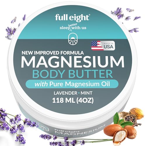 Magnesium Body Butter with Pure Magnesium Oil ? For Stiff Legs & Tight Muscles ? Rub for Leg Cramps, Muscle Soreness, Improved Sleep, & Foot Revitalization ? 4oz
