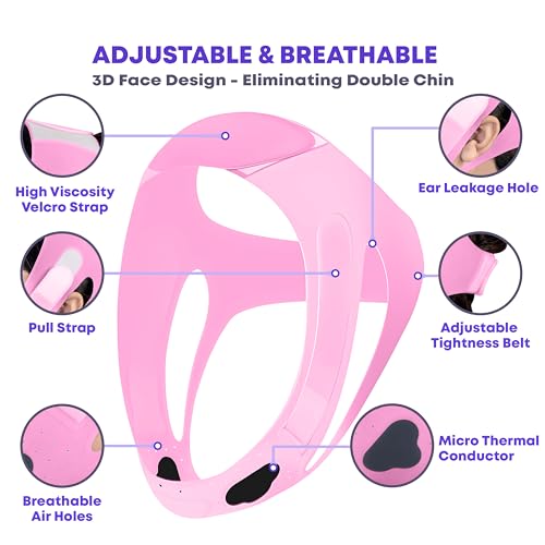 Silicone V Line Face Lifting Mask with Adjustable Double Chin Strap for Women
