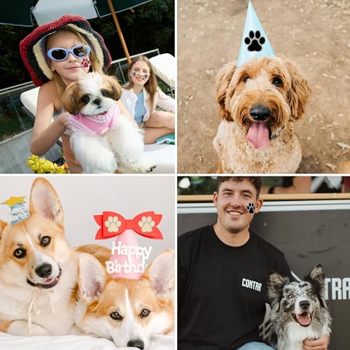 Glitter Paw Temporary Tattoos ? 360 Pre?Cut Paw Prints (30 Sheets), 6 Colors w/Silver Outline ? Party & Event Favors, Cheer & Pet Activities