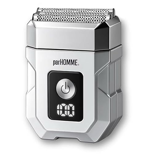 Electric Foil Shaver for Men with Free Travel Bag, 3 Floating Blade, LED Display, USB-C Fast Rechargeable, IPX7 Waterproof, Travel and Home Use (Silver)