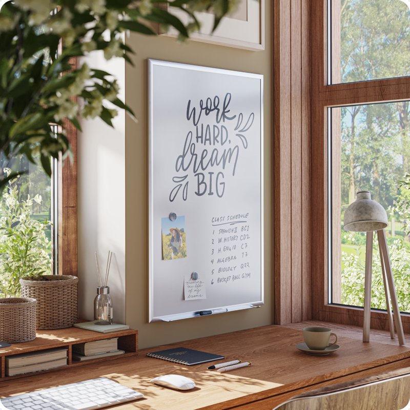 Magnetic Dry Erase Whiteboard - 35x23 inch Office & Classroom Board with Metal Frame