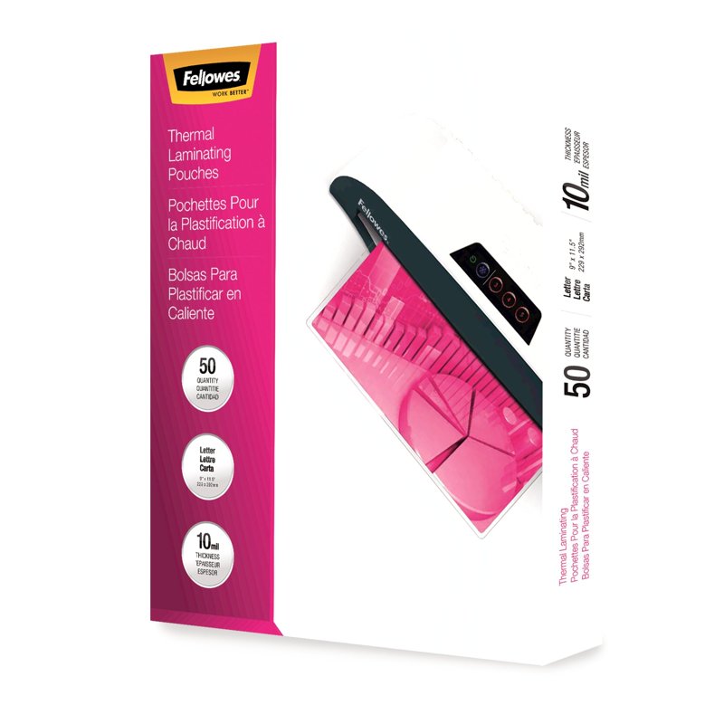 Fellowes 10 Mil Laminating Pouches 11.5 x 9 Inches, Pack of 50