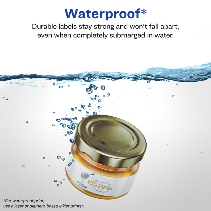 Waterproof White Label Stickers 1.25x9.75 Inches - 40 Pack for Bottles & Projects
