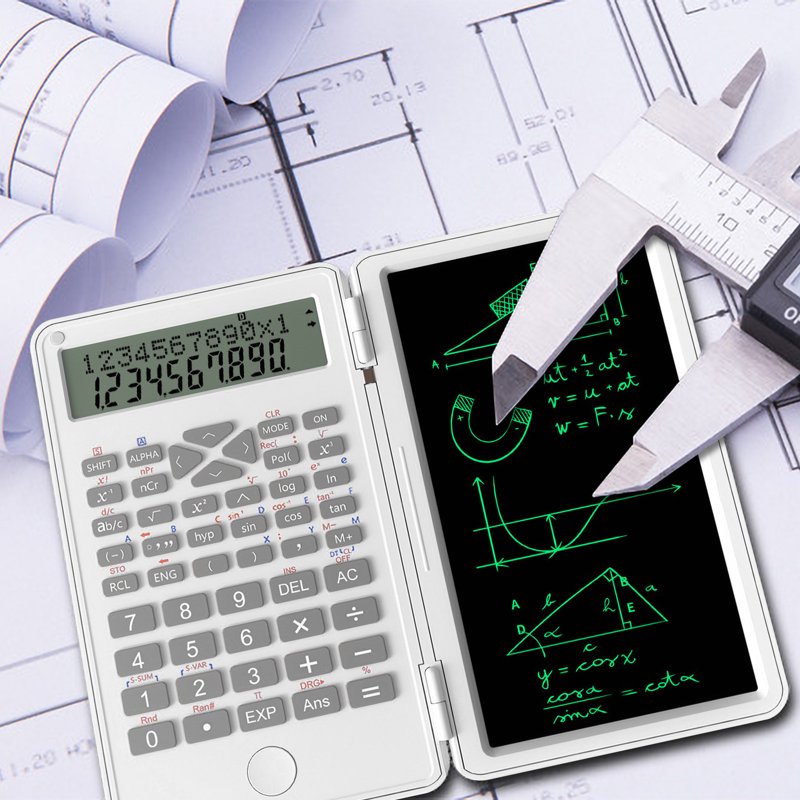 Scientific Calculator with LCD Writing Tablet, 12 Digit Multifunctional Notepad for Students