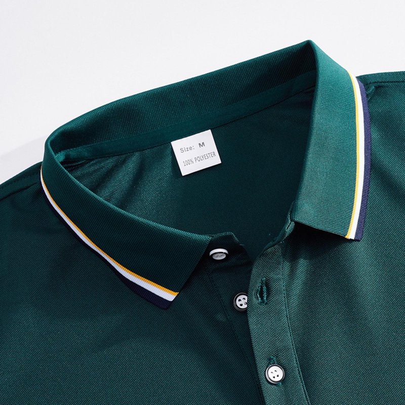 Men's Short Sleeve Button-Down Golf Shirts with Classic Stripe Design