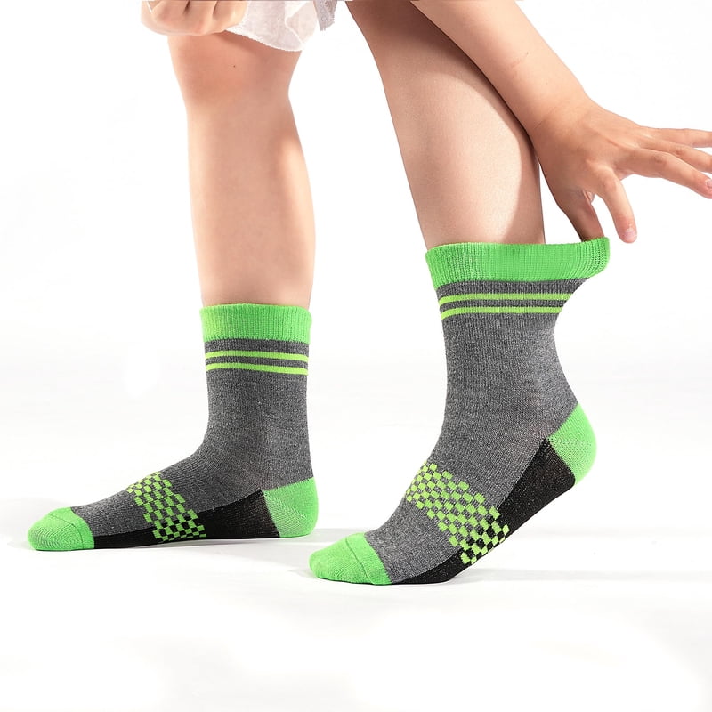 HycLes Boys Athletic Crew Socks 12 Pairs Aged 10-14 Years – Variation 03# Color 3