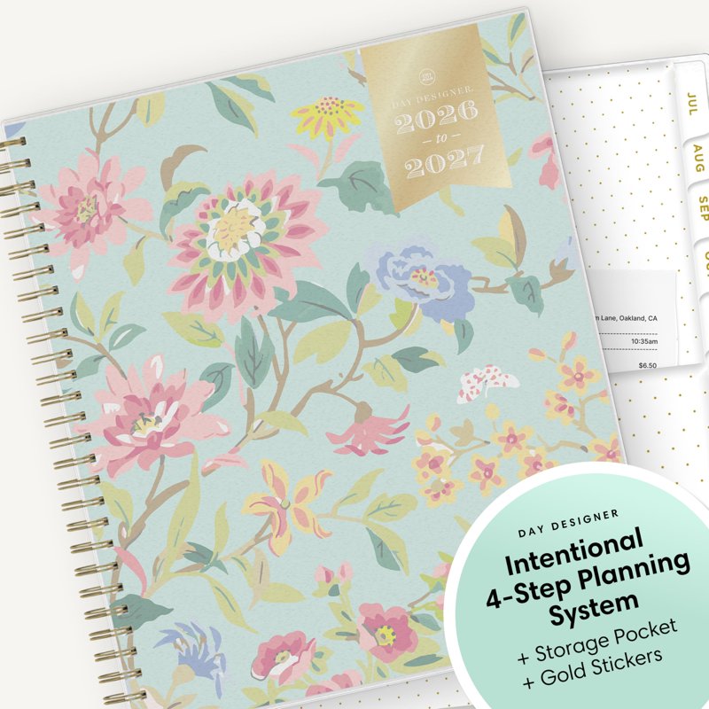 Academic Year Monthly Planner Calendar 2026-2027, 8x10 Inch, Flexible Cover, Wirebound, Laminated Tabs